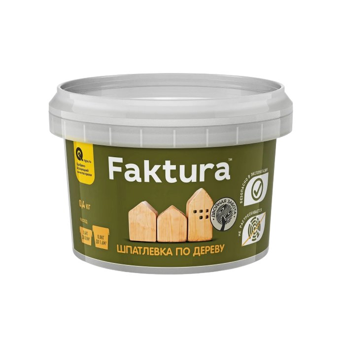 Шпатлевка по дереву белая FAKTURA  0,4 кг