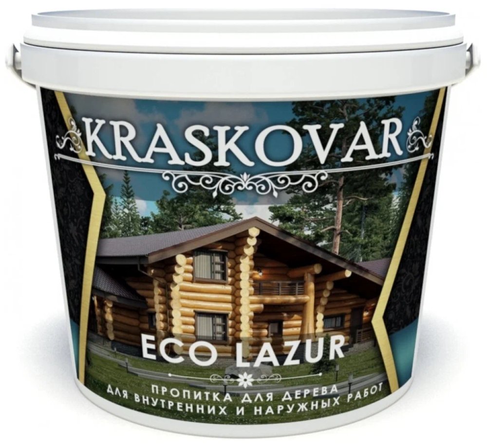 Пропитка для дерева Kraskovar Eco Lazur,графит 9л.
